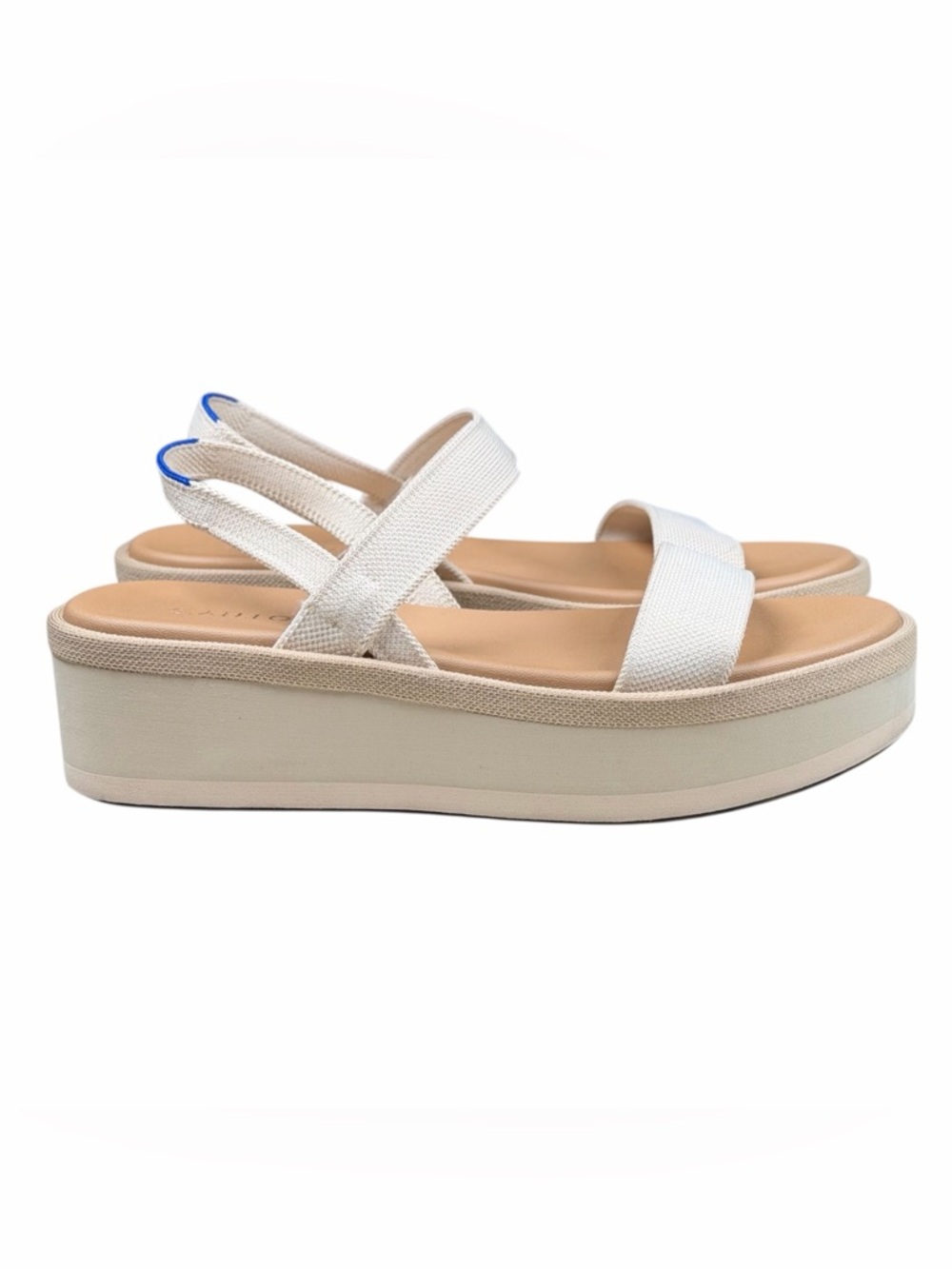 Rothy's The Lightweight Wedge Sandals Size 10.5 Salt Ivory Beige Strappy